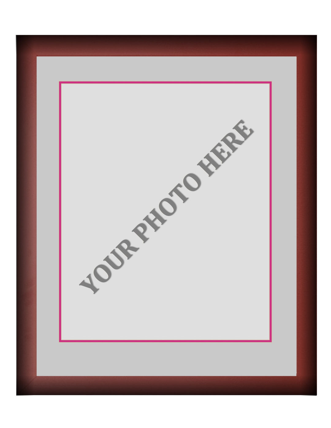 Frame Kit - Cherry Wood Frame | Silver Matting | Pink Trim