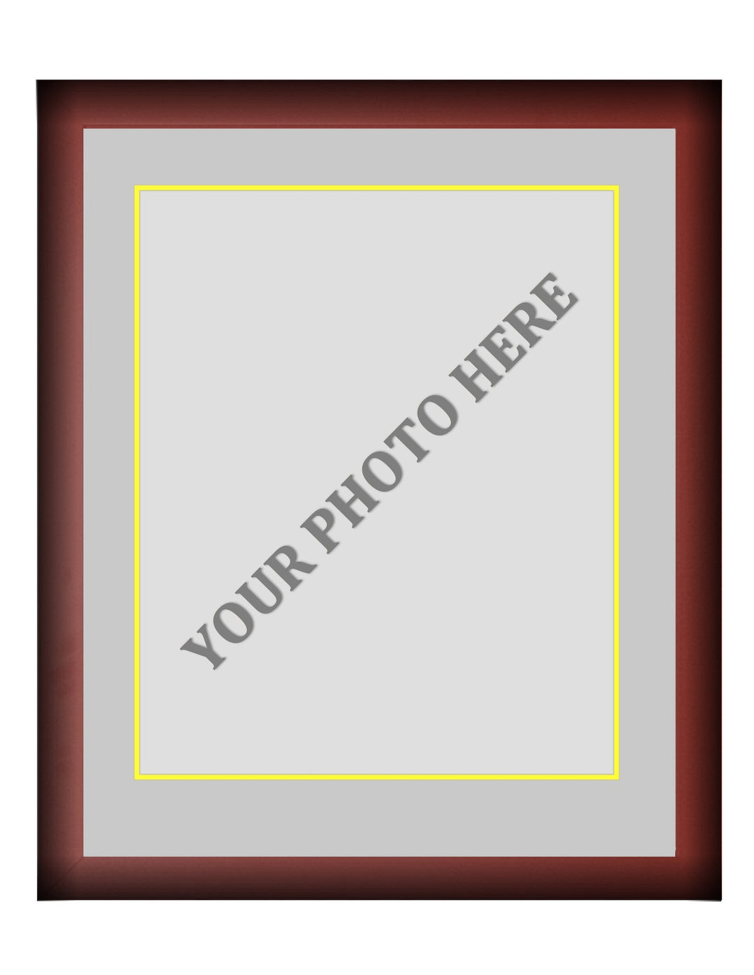 Frame Kit - Cherry Wood Frame | Silver Matting | Yellow Trim