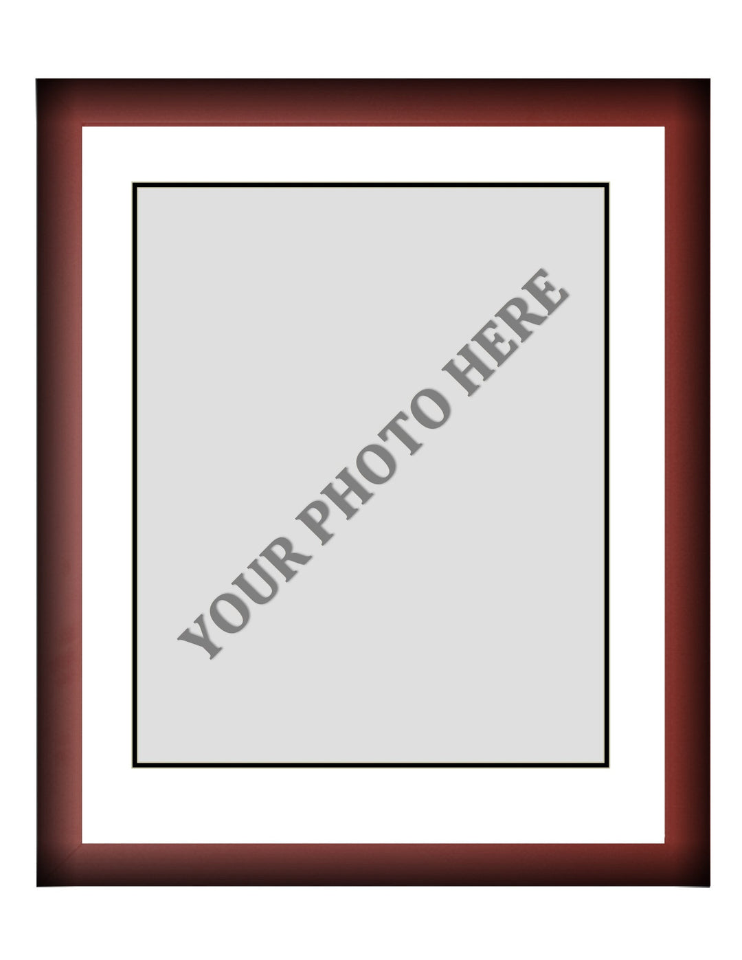 Frame Kit - Cherry Wood Frame | White Matting | Black Trim