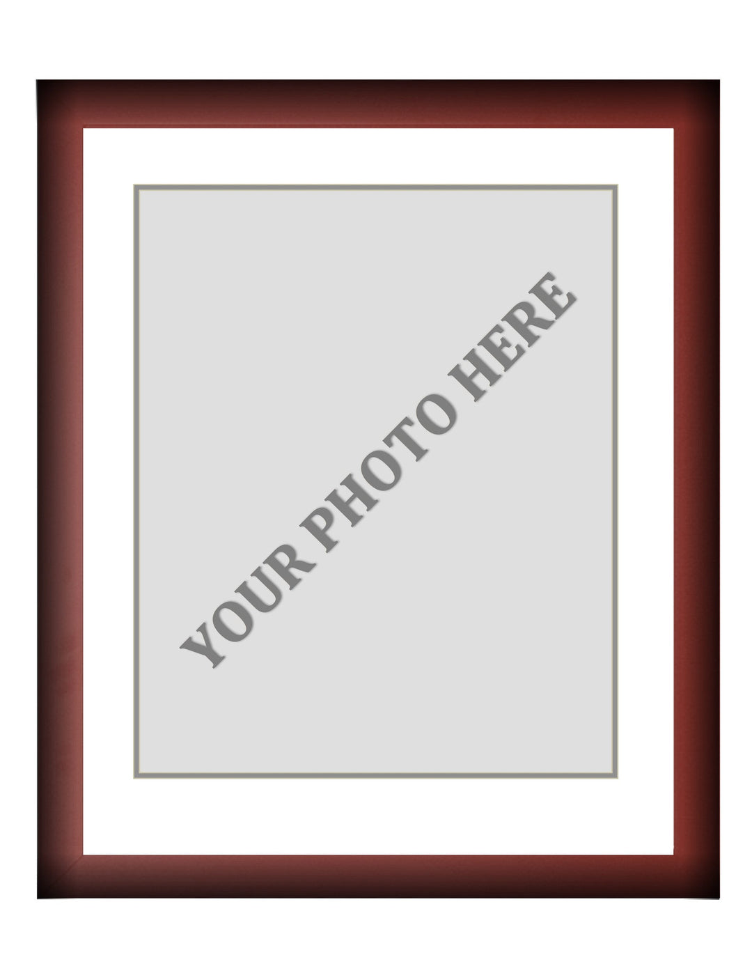 Frame Kit - Cherry Wood Frame | White Matting | Gray Trim