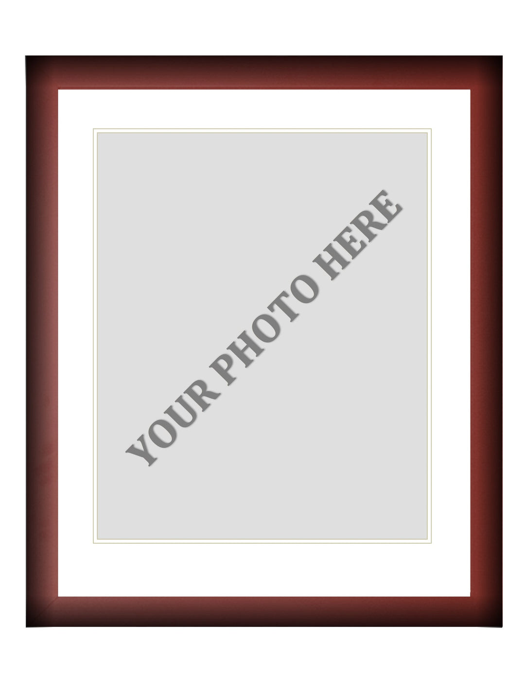 Frame Kit - Cherry Wood Frame | White Matting | White Trim