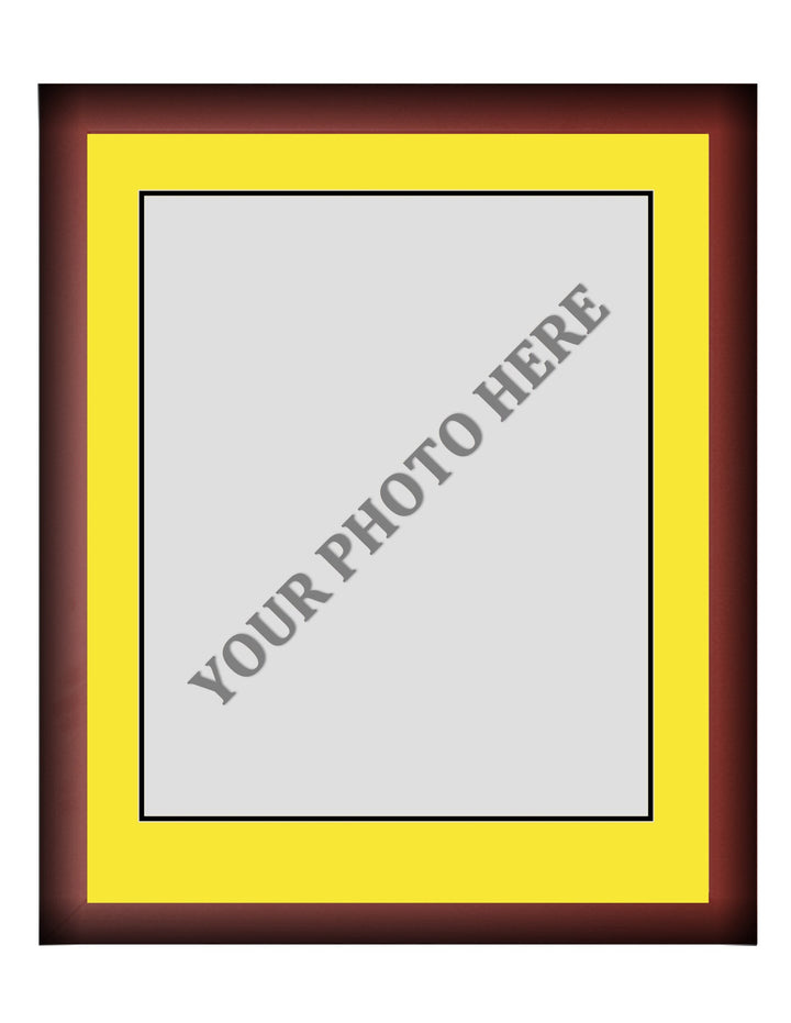 Frame Kit - Cherry Wood Frame | Yellow Matting | Black Trim