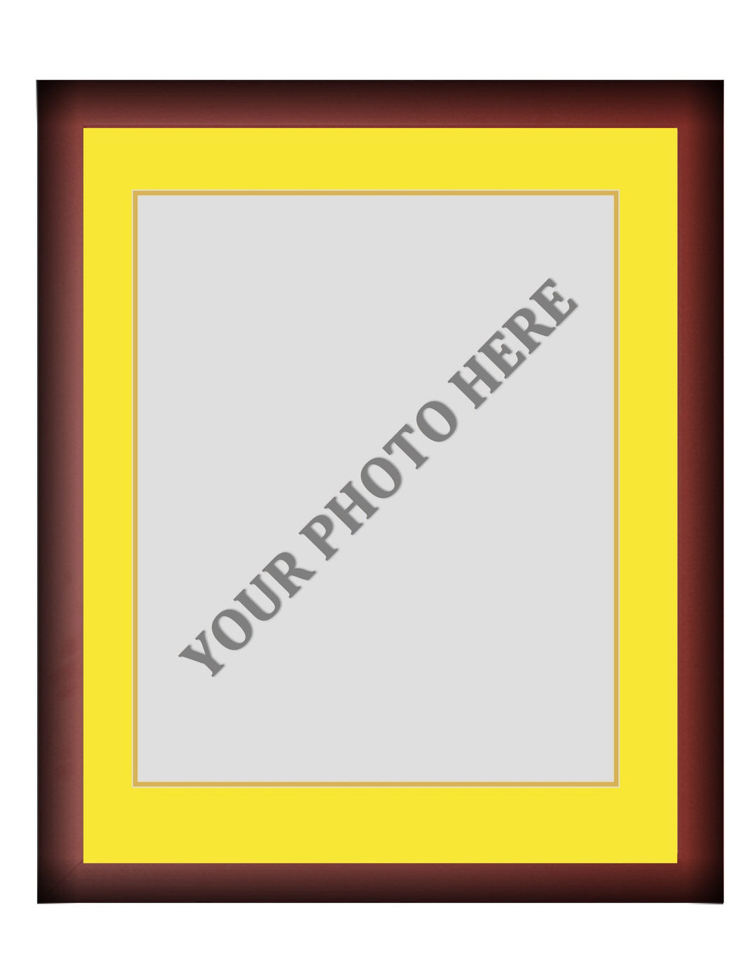 Frame Kit - Cherry Wood Frame | Yellow Matting | Gold Trim