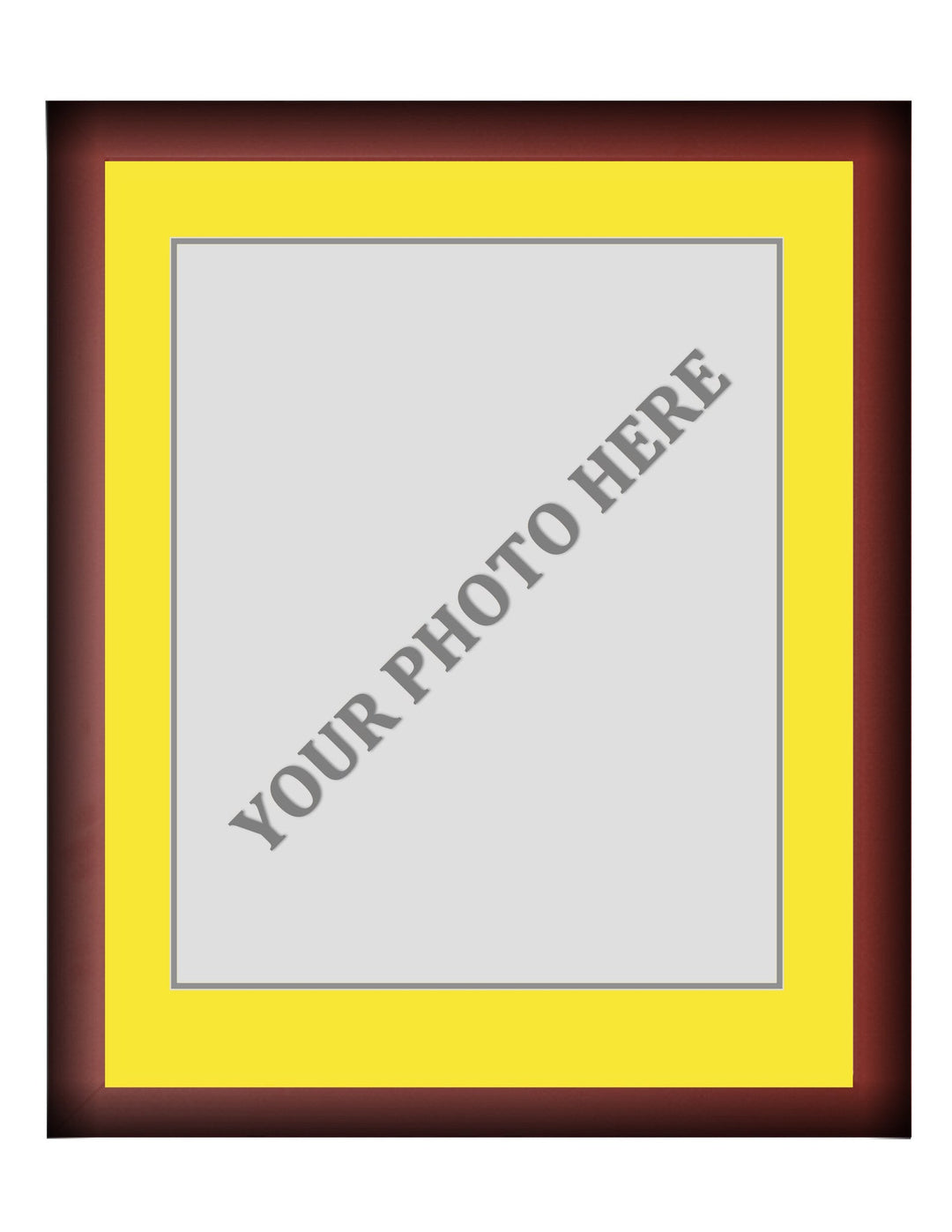 Frame Kit - Cherry Wood Frame | Yellow Matting | Gray Trim