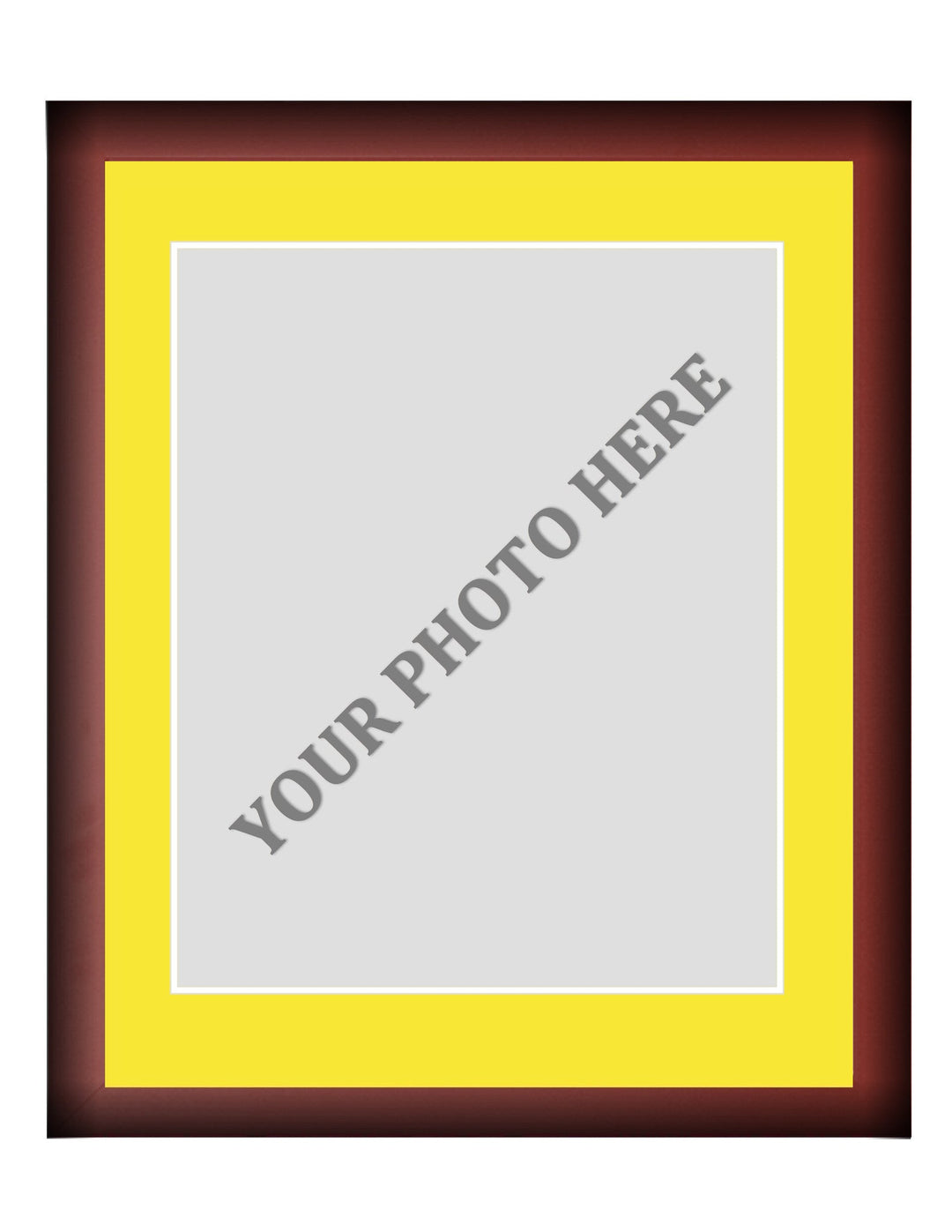 Frame Kit - Cherry Wood Frame | Yellow Matting | White Trim