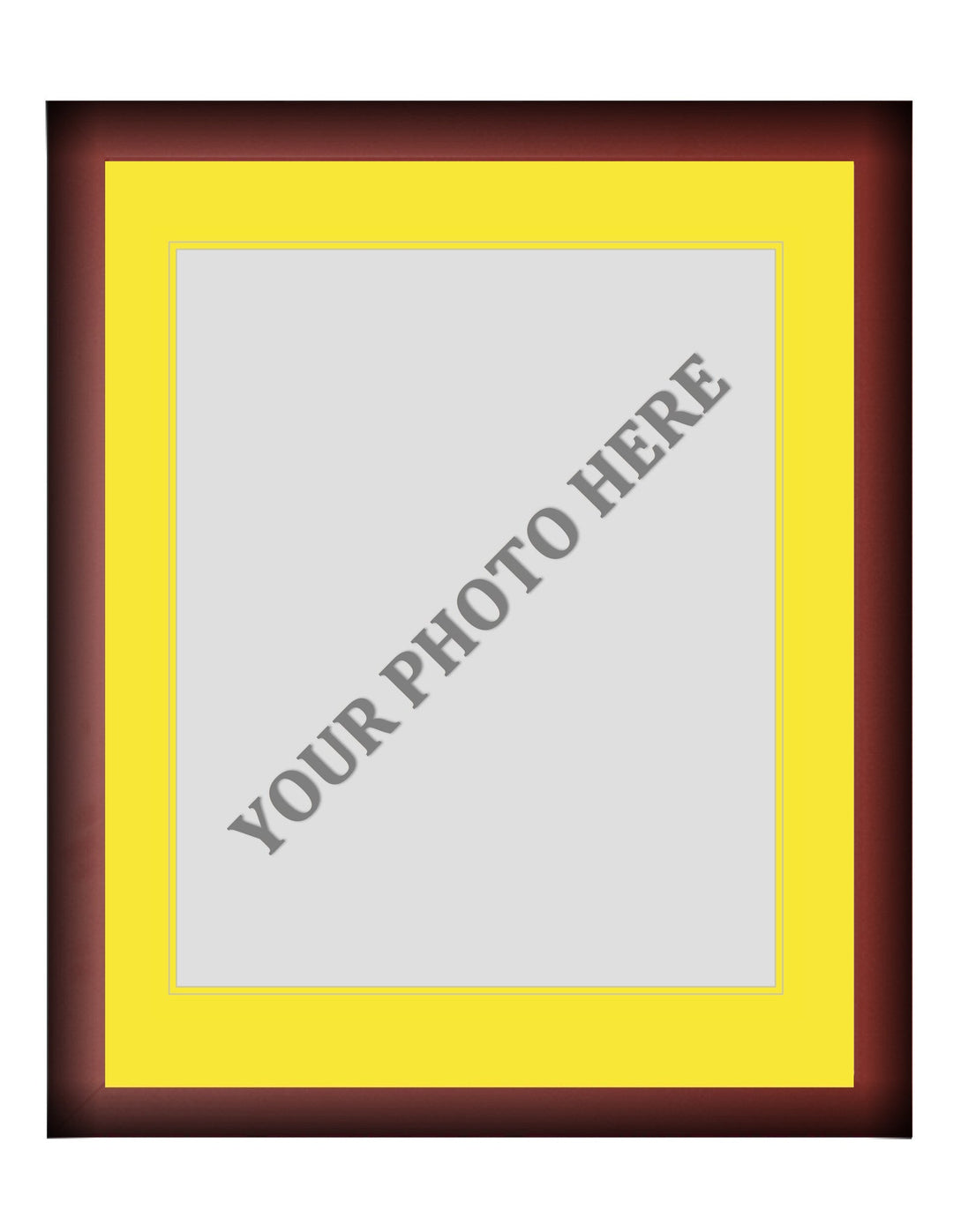 Frame Kit - Cherry Wood Frame | Yellow Matting | Yellow Trim