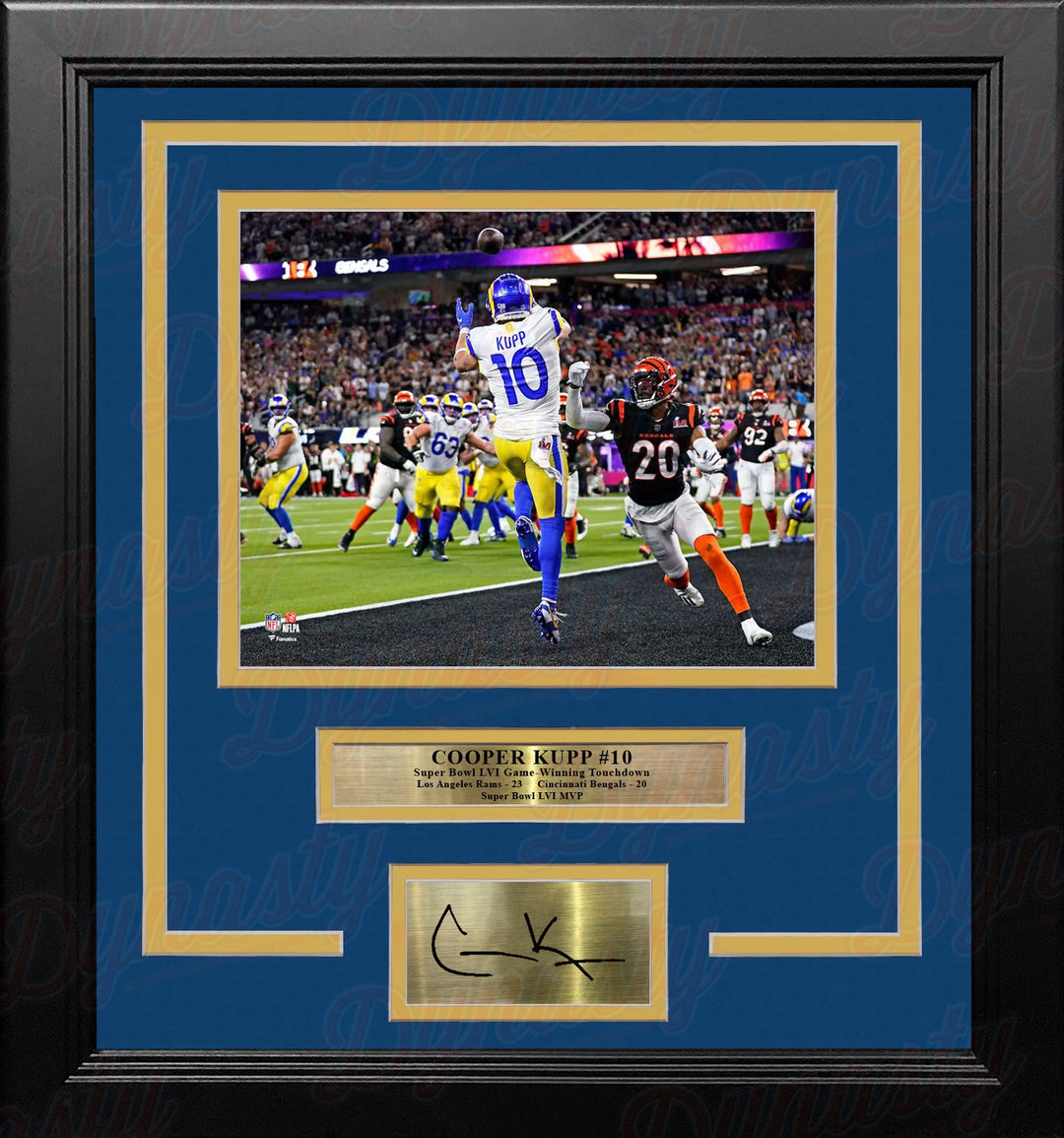 Cooper Kupp Super Bowl LVI Game-Winning Touchdown LA Rams 8" x 10" Framed Photo with Engraved Autograph