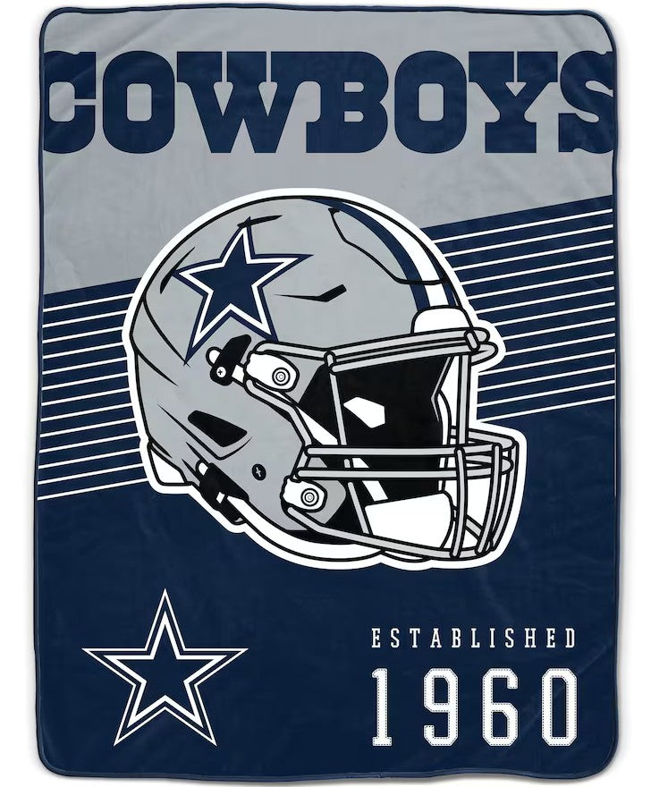 Dallas Cowboys 60" x 80" Helmet Stripes Royal Plush Blanket
