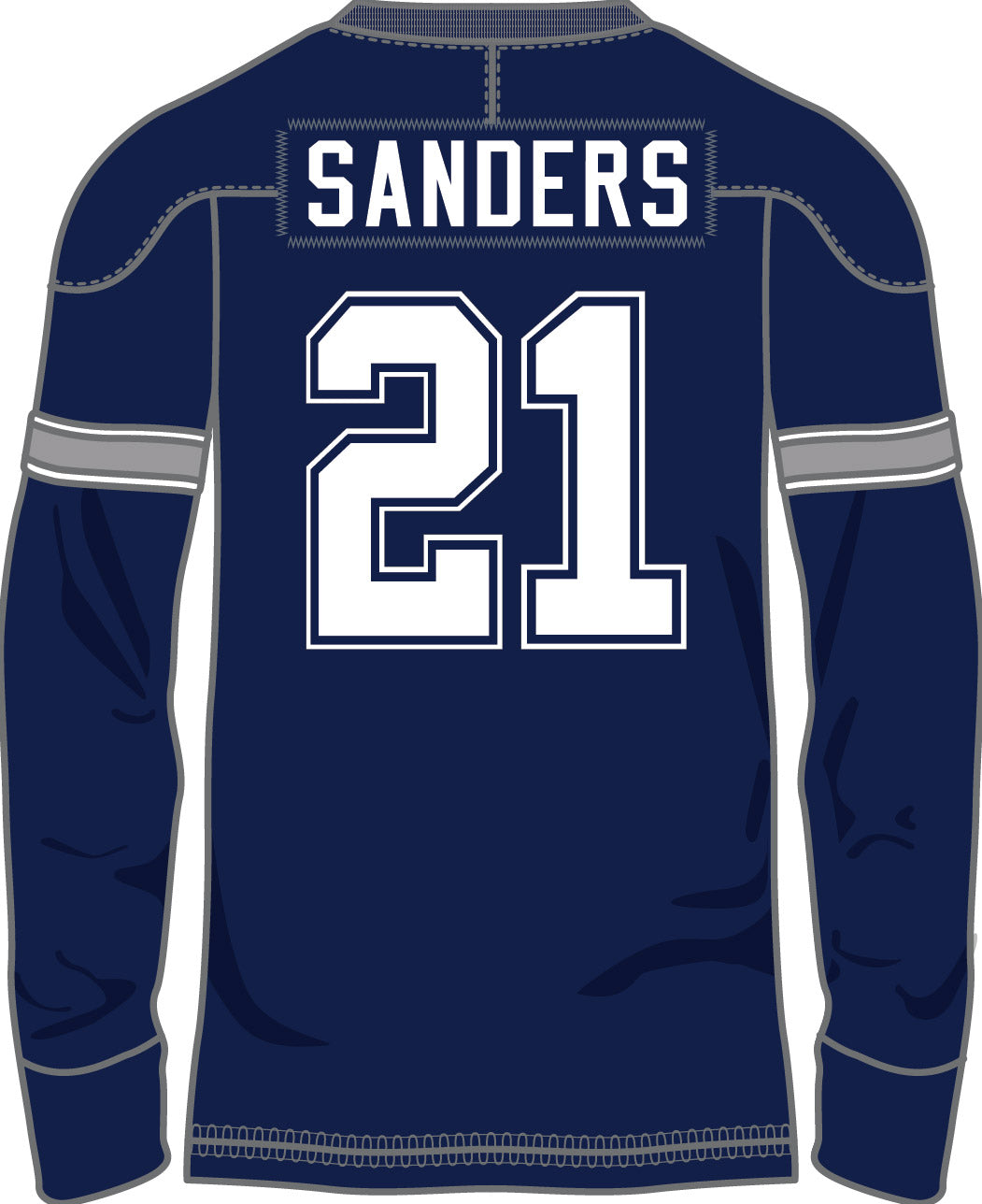 Deion Sanders Dallas Cowboys Throwback Retired Player Super Bowl Patch Long Sleeve Shirt