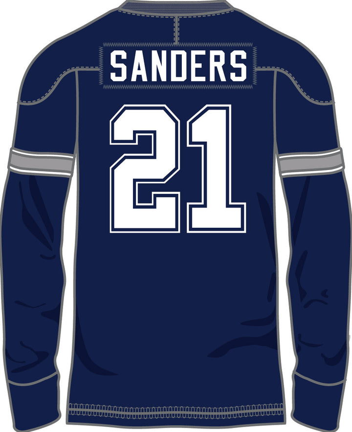 Deion Sanders Dallas Cowboys Throwback Retired Player Super Bowl Patch Long Sleeve Shirt