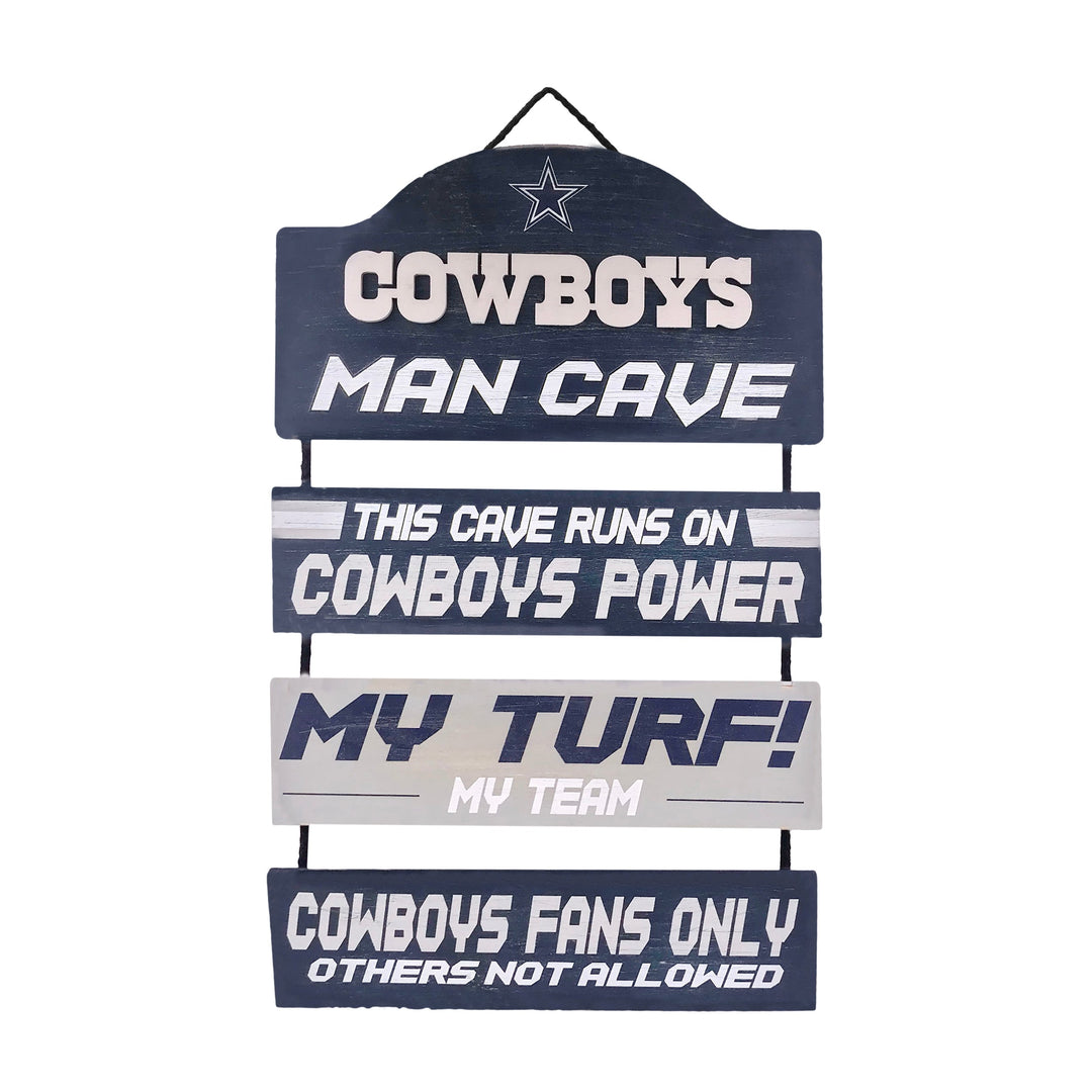 Dallas Cowboys Wooden Man Cave Dangle Sign