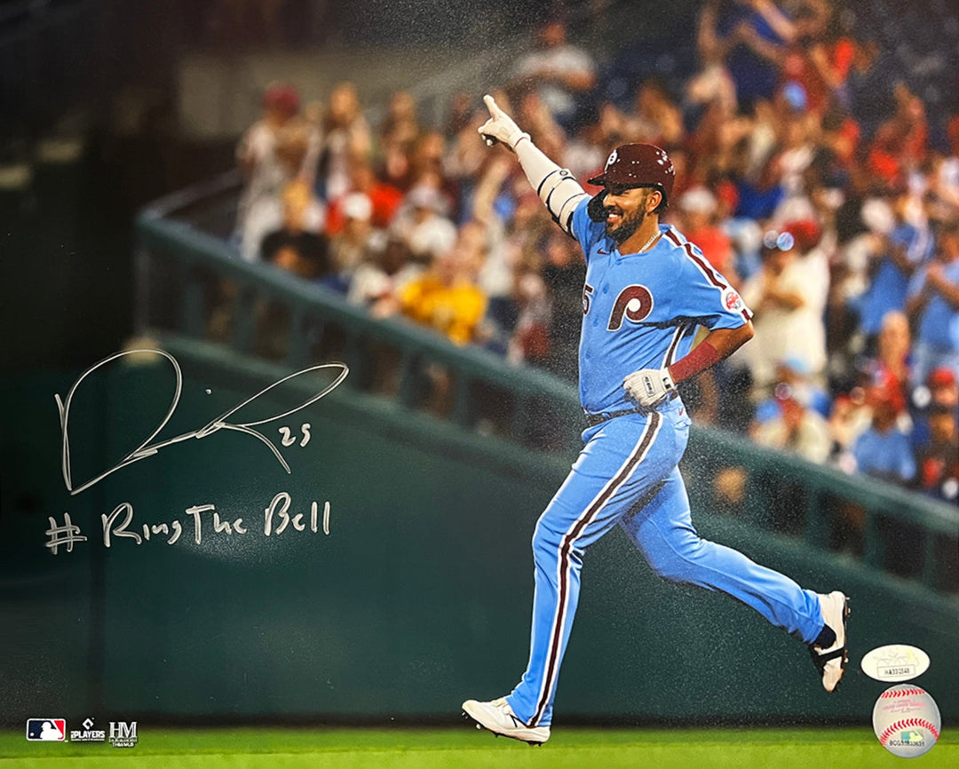 Darick Hall Runs The Bases Philadelphia Phillies Autographed Baseball Photo