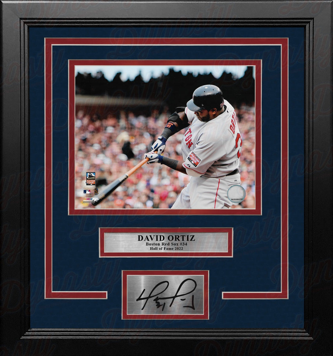 David Ortiz Close-Up Swing Boston Red Sox 8" x 10" Framed Baseball Photo with Engraved Autograph