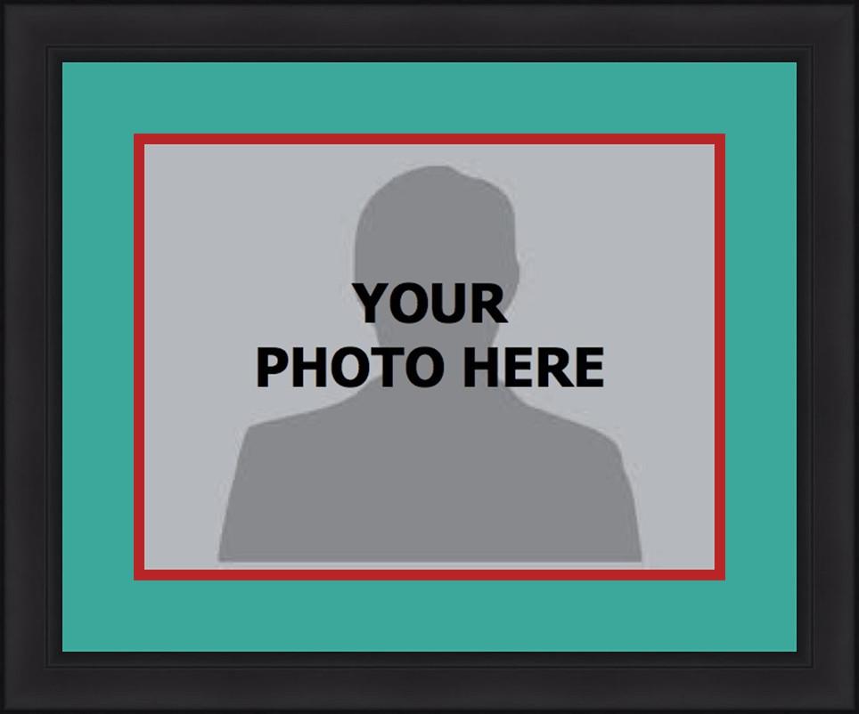 NBA Basketball Photo Picture Frame Kit - Detroit Pistons (Teal Matting, Red Trim)