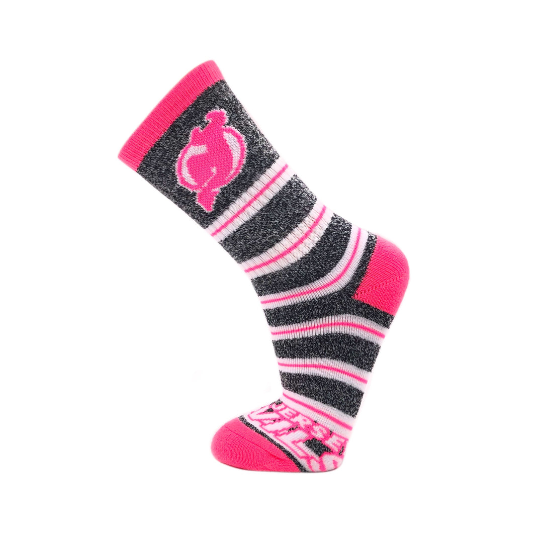New Jersey Devils Melange Stripe Pink Socks