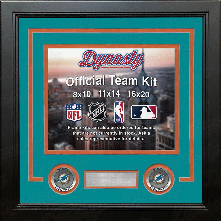 Miami Dolphins Teal Custom NFL Football 8x10 Picture Frame Kit