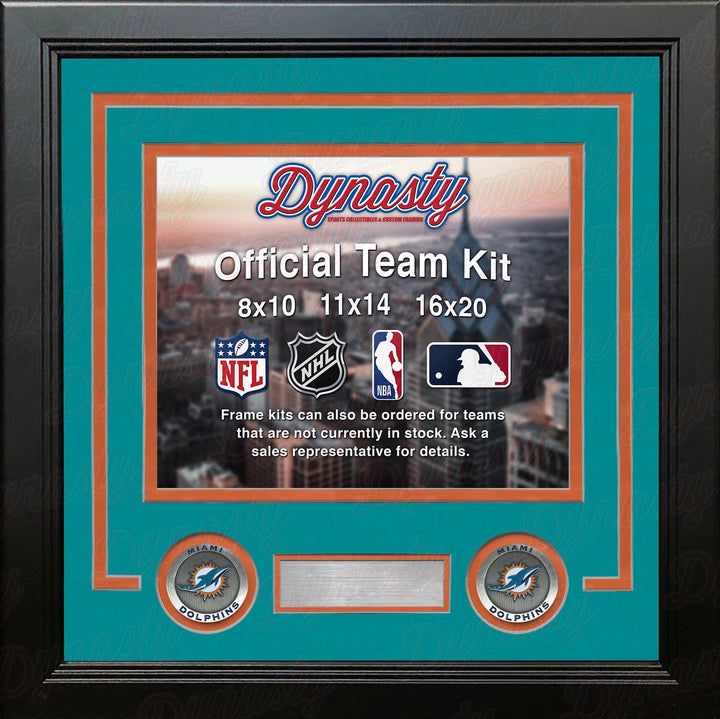 Miami Dolphins Teal Custom NFL Football 16x20 Picture Frame Kit