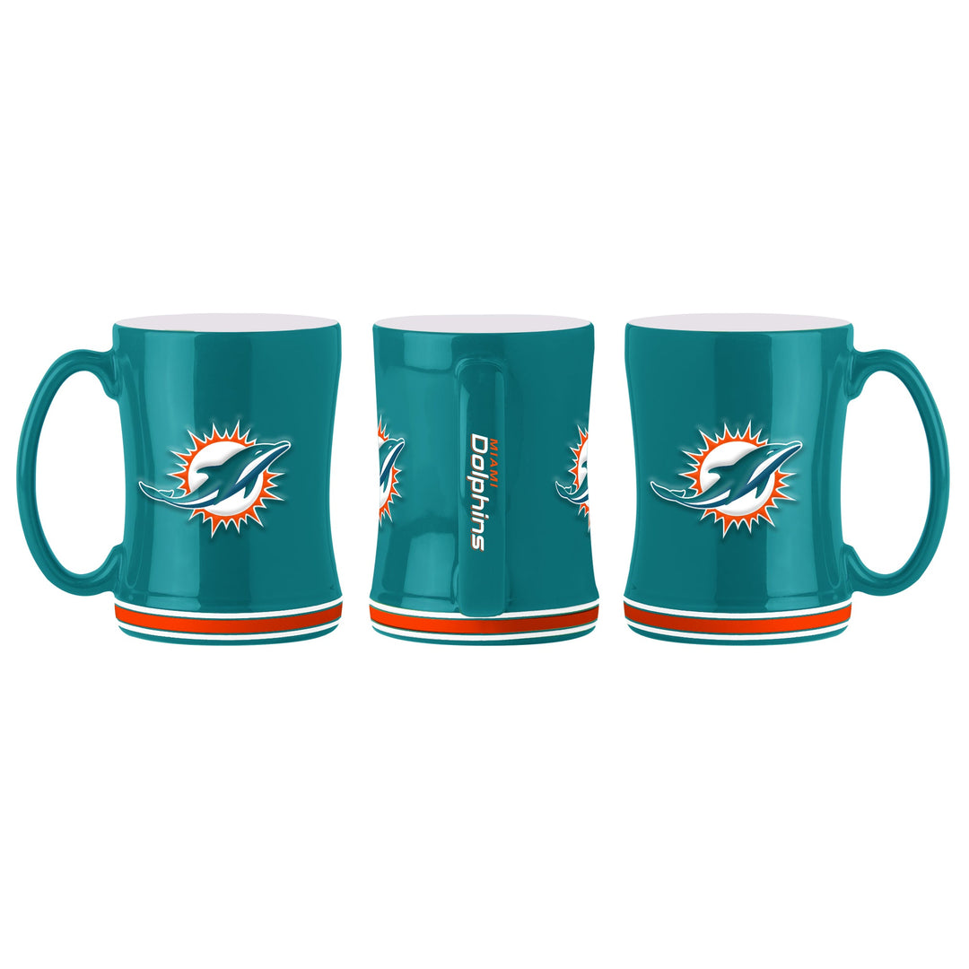 Miami Dolphins Logo Relief Coffee Mug - Green