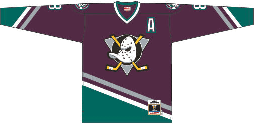 Teemu Selanne Anaheim Mighty Ducks Mitchell & Ness 1996/97 Alternate Captain Patch Blue Line Jersey