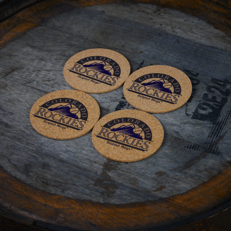 Dugout Mugs® | Colorado Rockies Cork Coasters