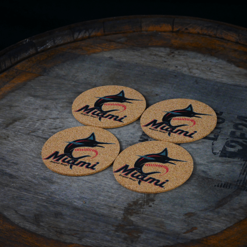 Dugout Mugs® | Miami Marlins Cork Coasters