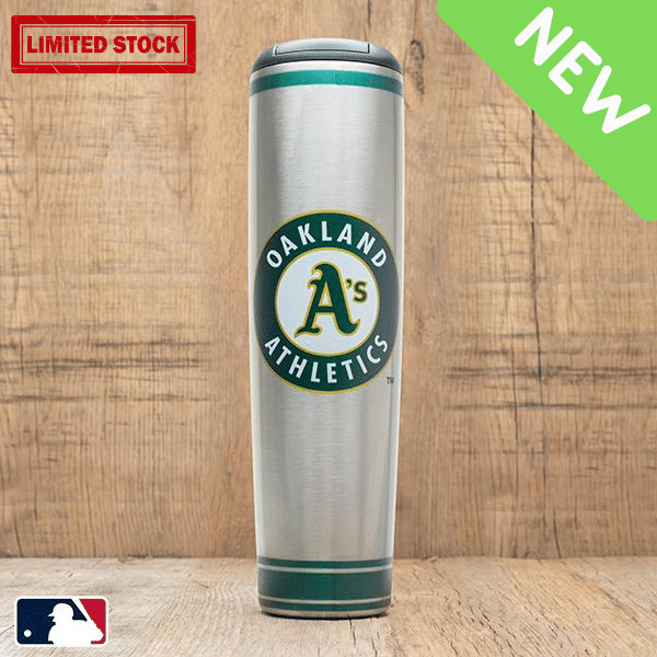 Dugout Mugs® | Oakland Athletics Metal Stainless Steel Baseball Bat Mug