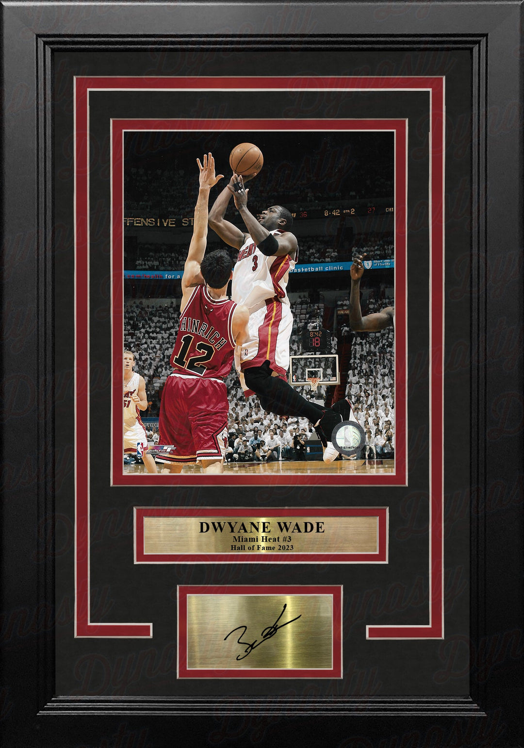 Dwyane Wade in Action Miami Heat 8" x 10" Framed Basketball Photo with Engraved Autograph