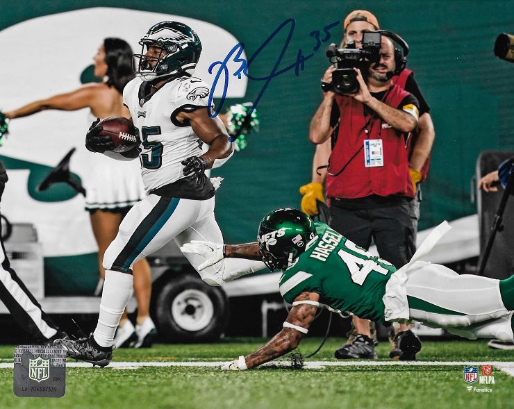 Boston Scott v. NY Jets Philadelphia Eagles Autographed 11" x 14" Football Photo