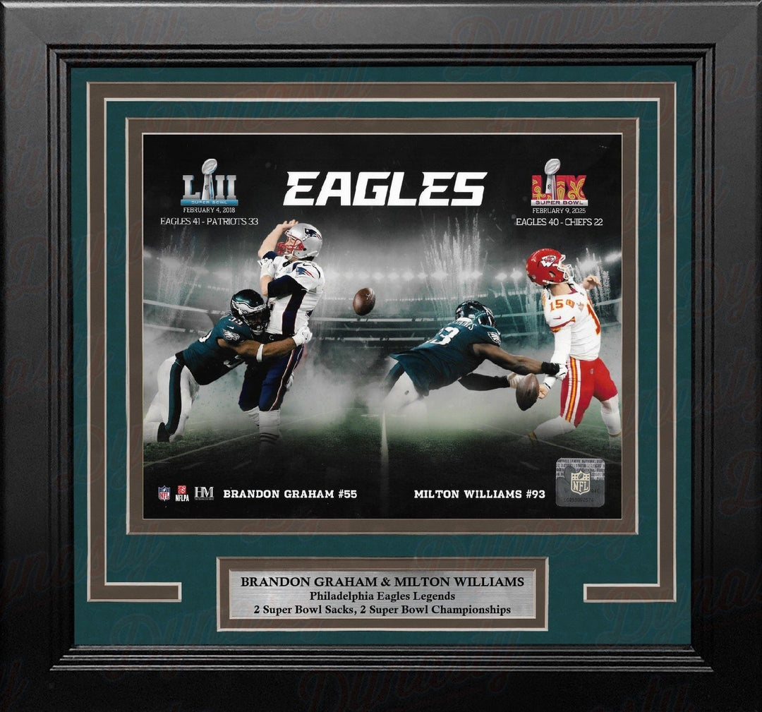 Dynasty Sports & Framing Framed Football Photos Brandon Graham & Milton Williams Super Bowl Sacks Philadelphia Eagles 8" x 10" Framed Collage Photo
