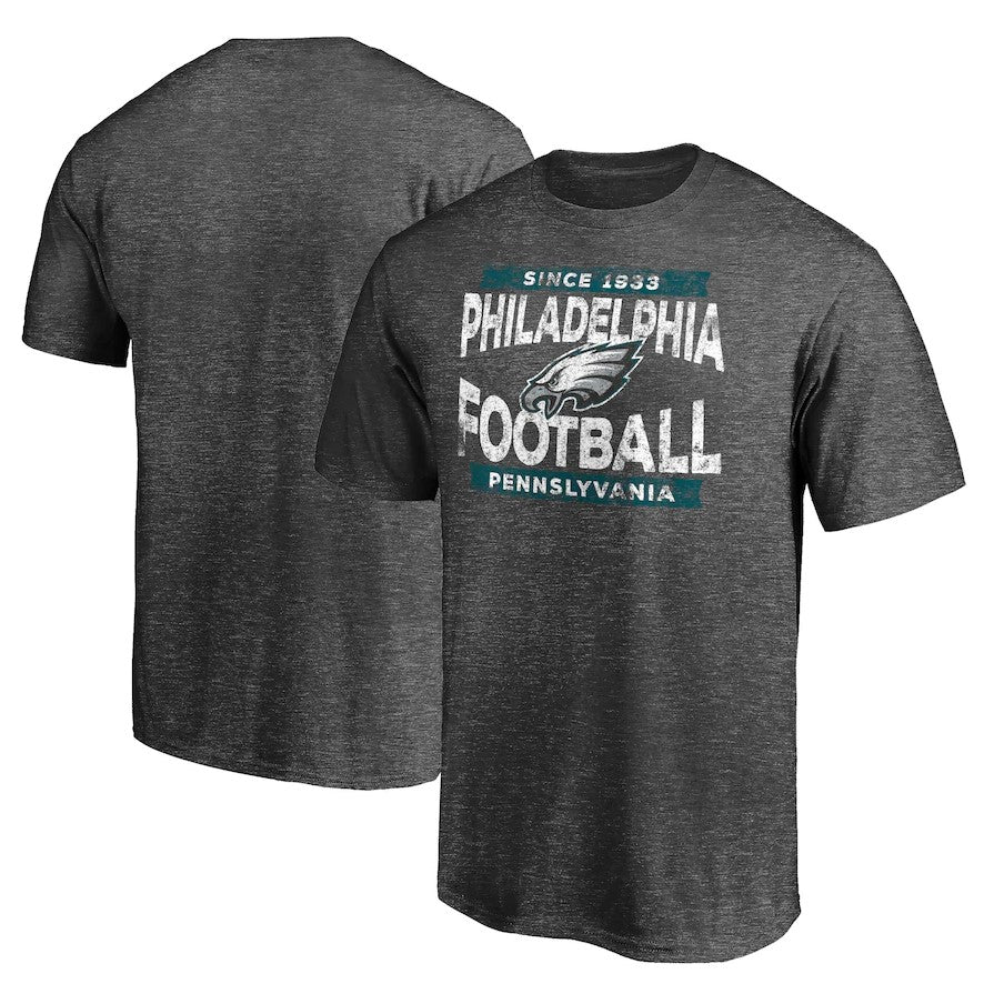 Philadelphia Eagles Heroic Play T-Shirt - Heathered Charcoal