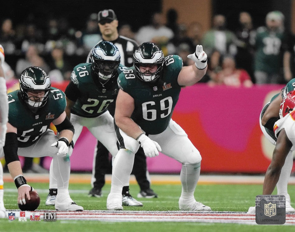 Landon Dickerson Super Bowl LIX Eagles Action Photo