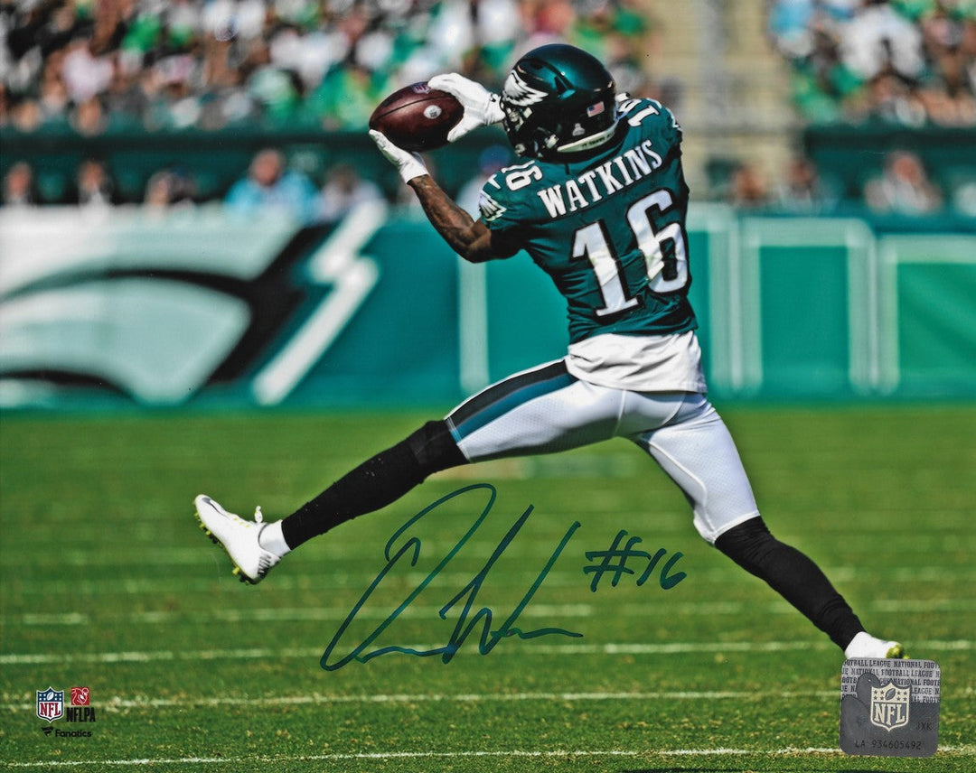 Quez Watkins Catch Philadelphia Eagles Autographed 8" x 10" Football Photo