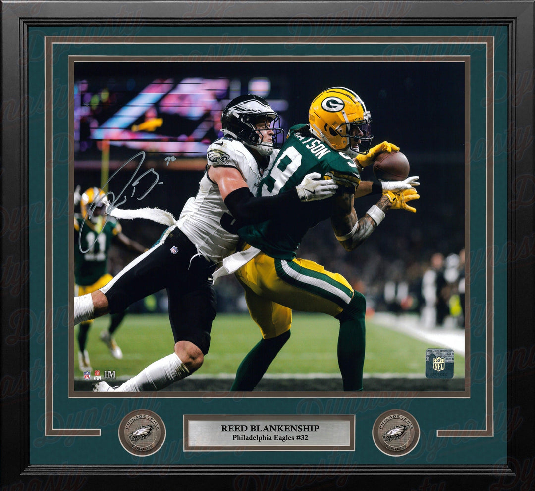 Reed Blankenship v. Packers Philadelphia Eagles Autographed 11" x 14" Framed Football Photo