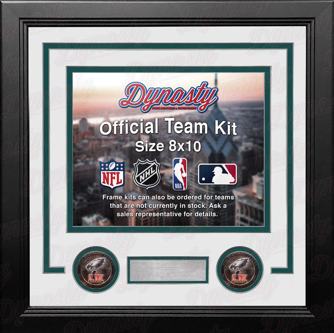 Philadelphia Eagles Super Bowl LIX Champions Custom NFL Football 8x10 Picture Frame Kit (3 Colors)