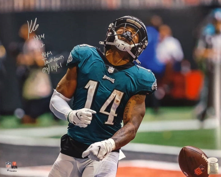 Kenneth Gainwell First Touchdown Philadelphia Eagles Autographed Football Photo - JSA Authenticated