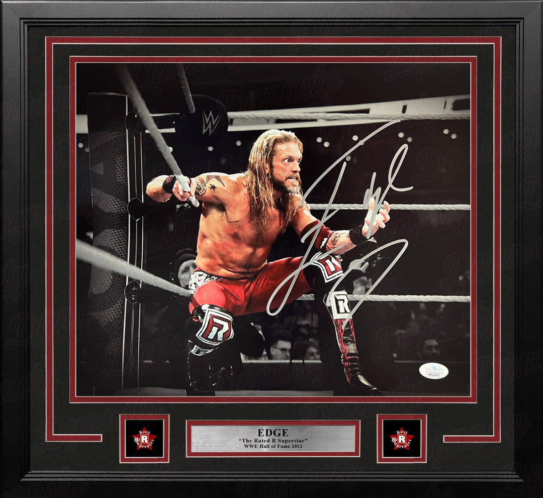 Edge Sets Up the Spear Autographed Framed WWE Wrestling Photo