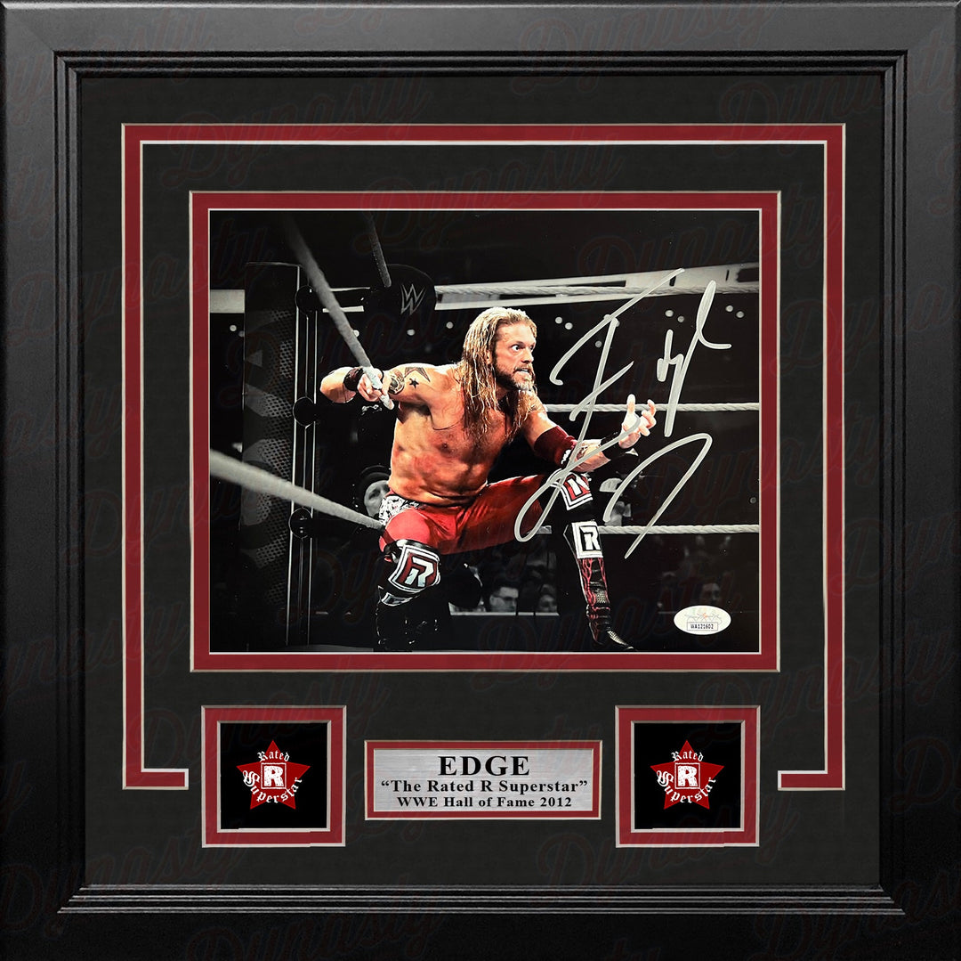 Edge Sets Up the Spear Autographed Framed WWE Wrestling Photo