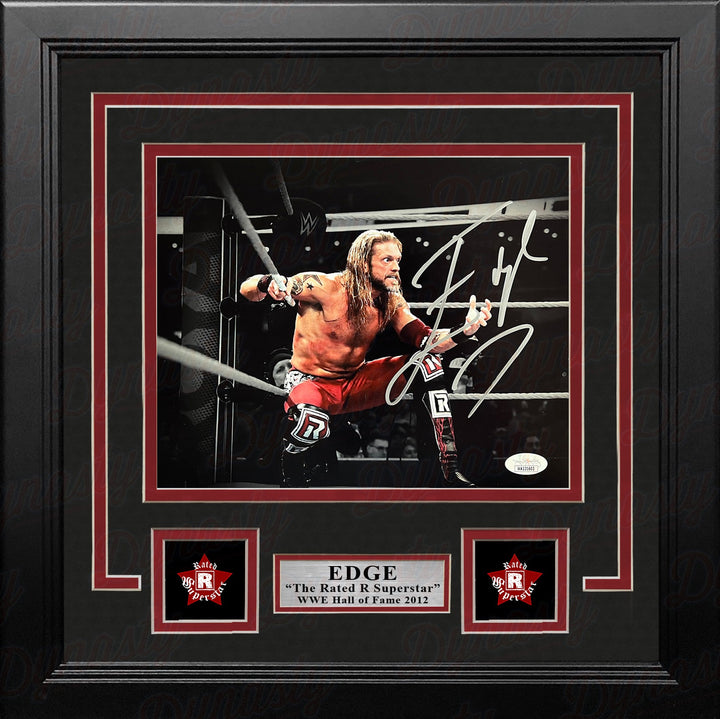 Edge Sets Up the Spear Autographed Framed WWE Wrestling Photo