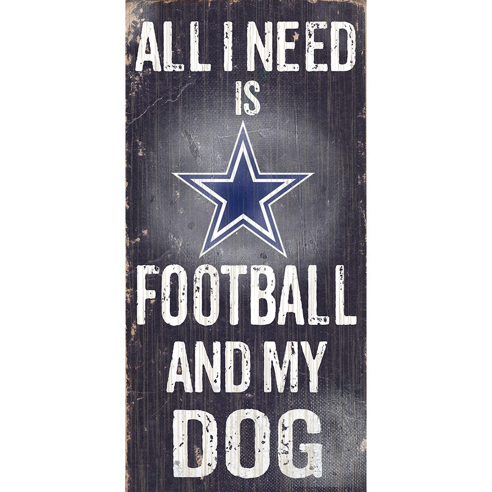 Dallas Cowboys Football and My Dog Wooden Sign