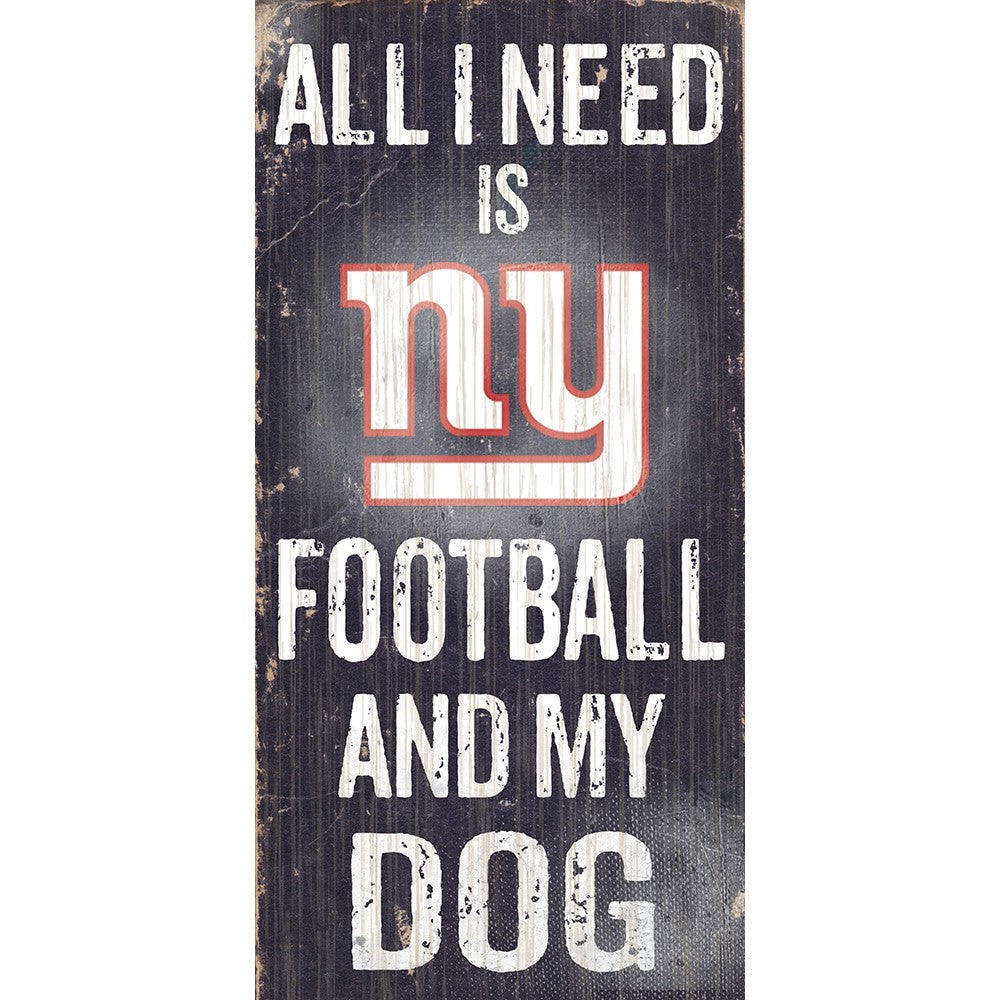 New York Giants Football and My Dog Wooden Sign