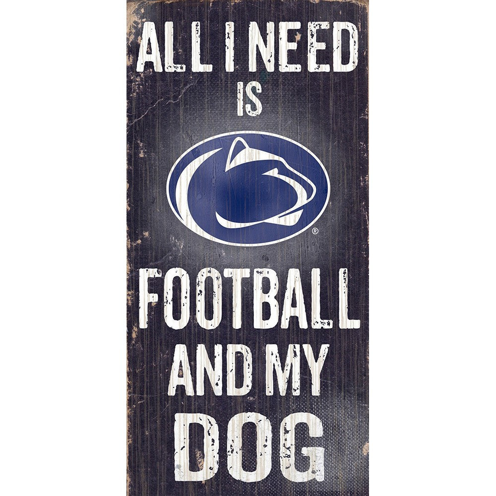 Penn State Nittany Lions Football and My Dog Wooden Sign