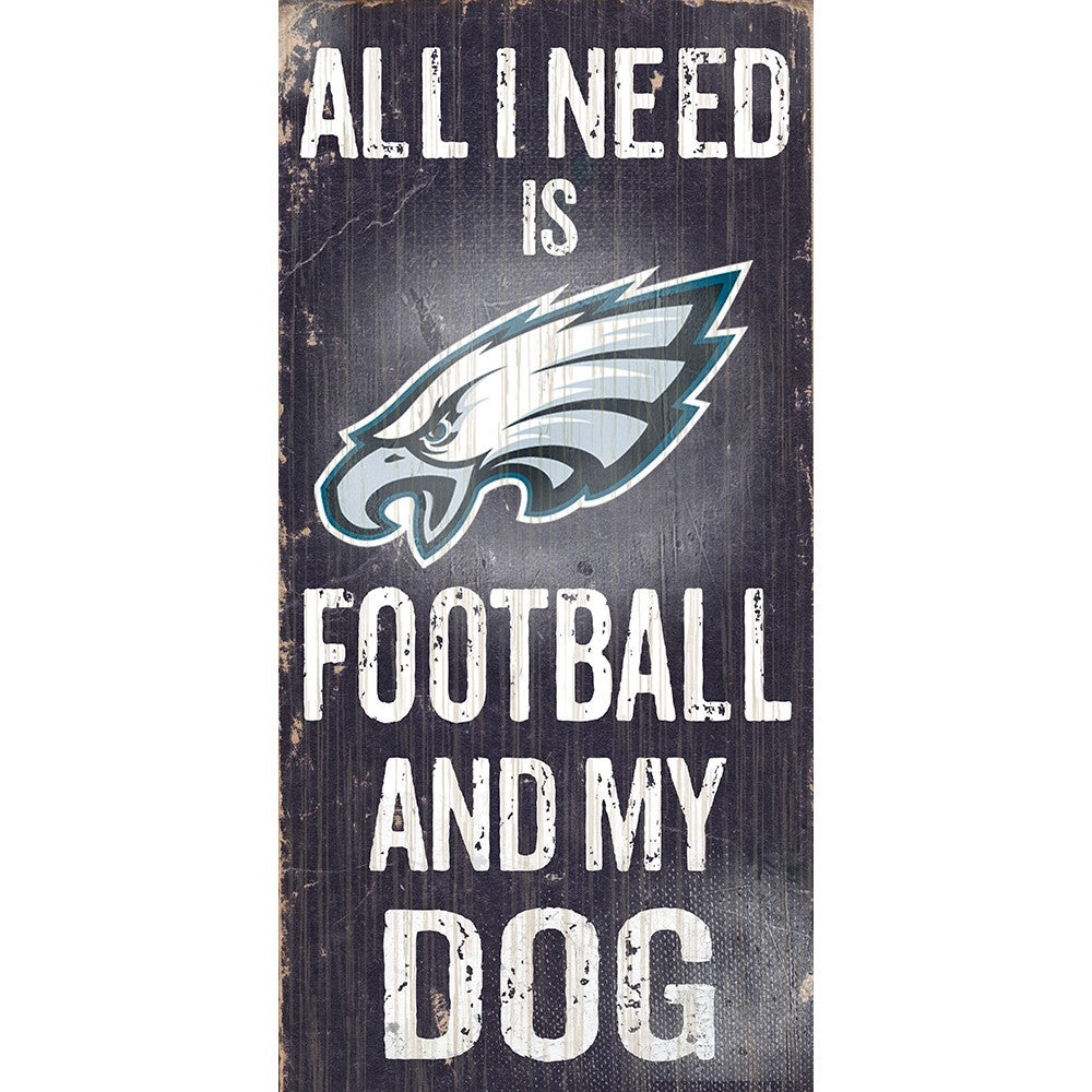 Philadelphia Eagles Football and My Dog Wooden Sign