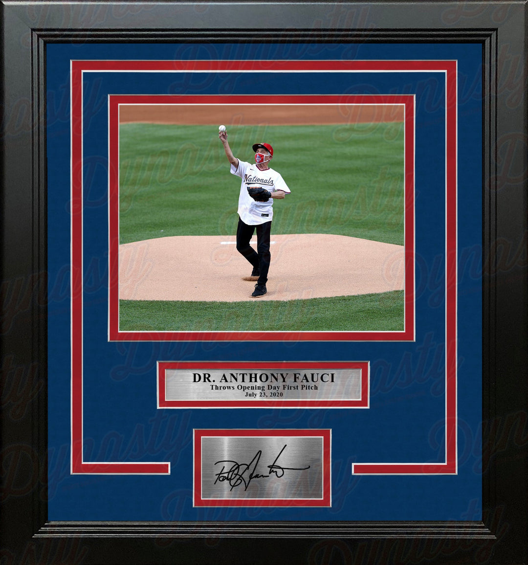 Dr. Anthony Fauci 2020 Washington Nationals First Pitch 8x10 Framed Photo with Engraved Autograph