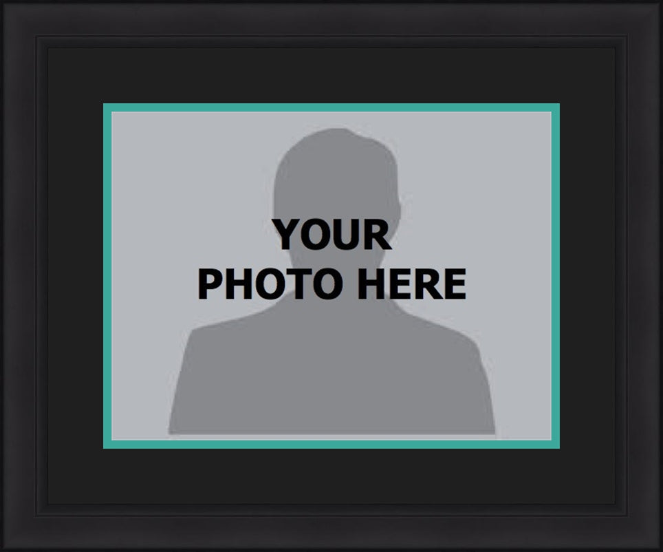 MLB Baseball Photo Picture Frame Kit - Miami Marlins (Black Matting, Teal Trim)