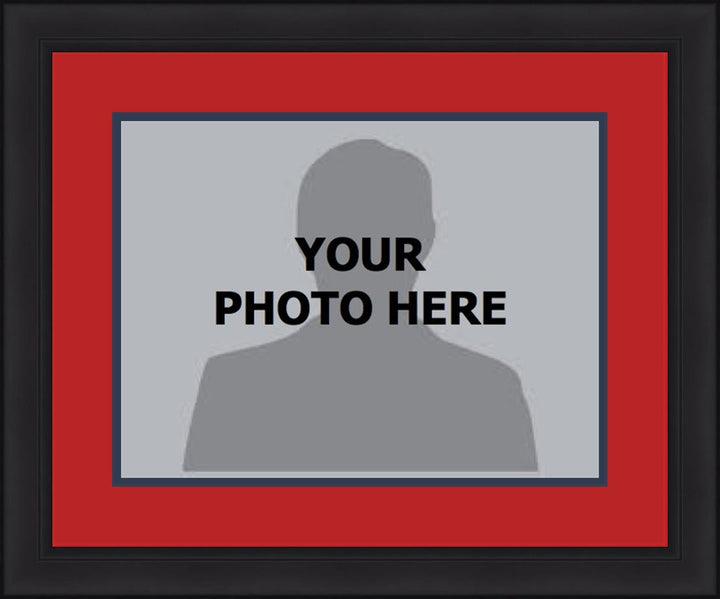 NHL Hockey Photo Picture Frame Kit - Florida Panthers (Red Matting, Navy Trim)