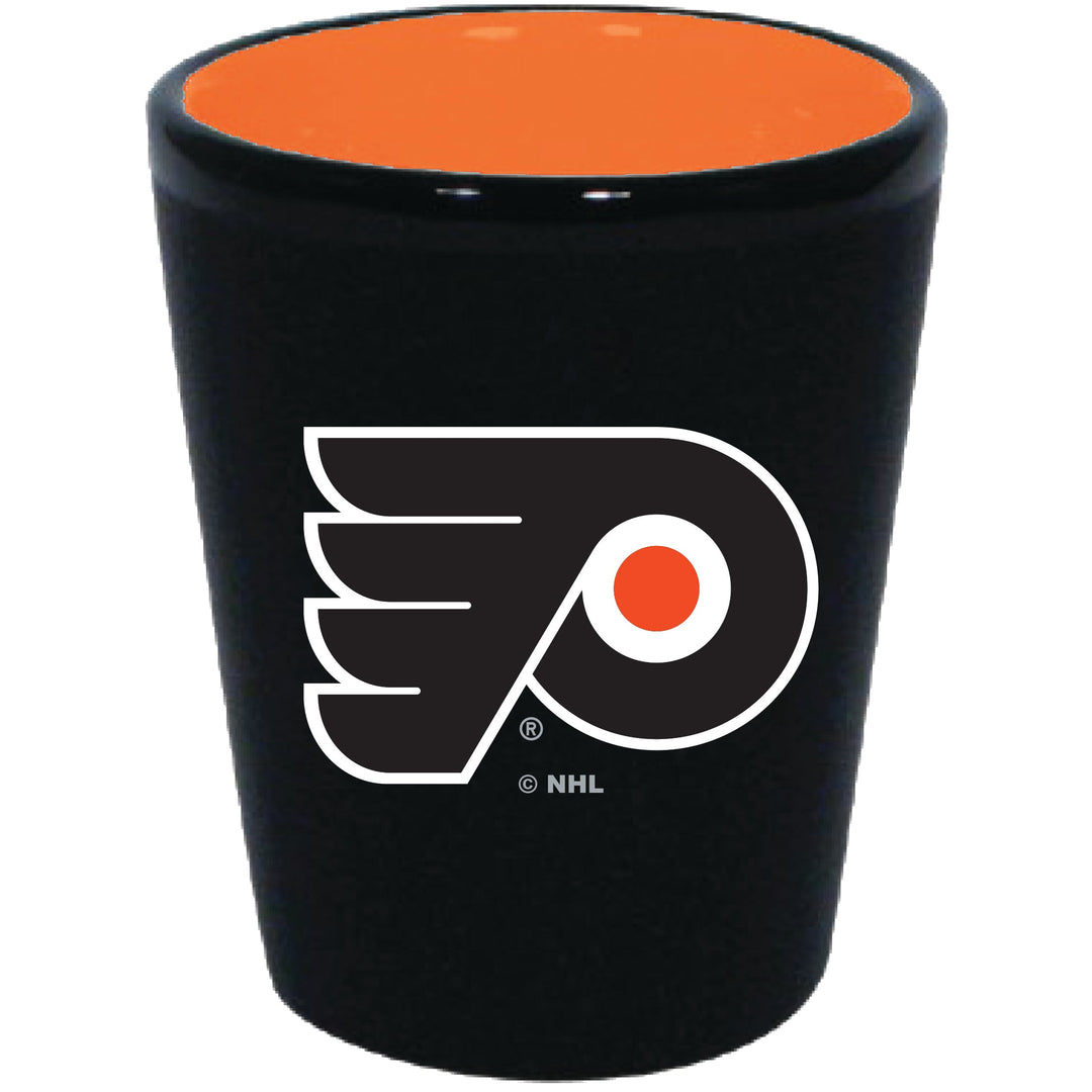 Philadelphia Flyers Matte Black/Inner Color Shot Glass