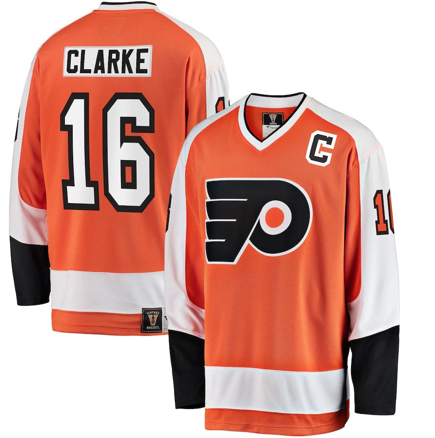 Bobby Clarke Philadelphia Flyers Orange Premier Breakaway Retired Player Jersey