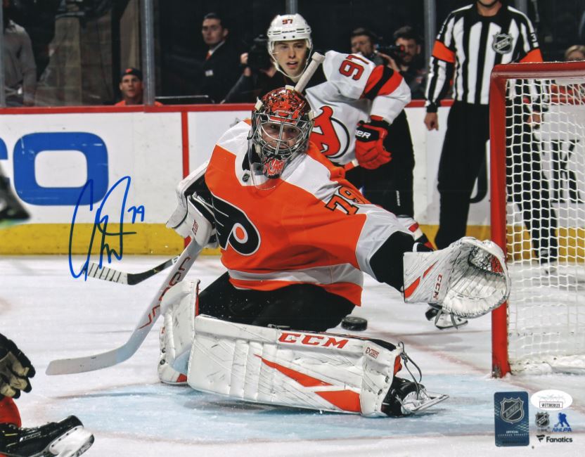 Carter Hart Philadelphia Flyers First Career Shutout Autographed NHL Hockey Photo