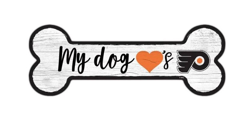 Philadelphia Flyers Hockey Dog Bone Wooden Sign