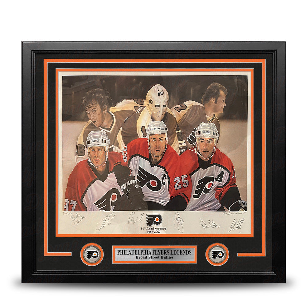 Philadelphia Flyers Autographed 19x25 Lithograph - Clarke, Roenick, Parent, Primeau, Barber, LeClair